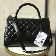 샤넬 CHANEL 2021 SS 퀄팅 블랙로고 블랙 코코 핸들백 여성 토트백 92991 커스텀급