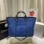 샤넬 CHANEL 2021 SS 로고 체인 자수로고 블루 여성 도빌백 리지 커스텀급