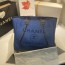 샤넬 CHANEL 2021 SS 로고 체인 자수로고 블루 여성 도빌백 미듐 커스텀급