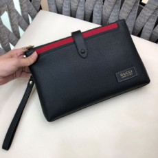 구찌 GUCCI 2021 SS 삼선 블랙 스티치 패치로고 지퍼 남성 클러치백 커스텀