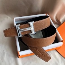 에르메스 HERMES 2021 SS 큐빅 로고 스티치 금속버클 남성 벨트 커스텀