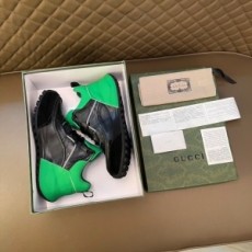 구찌 GUCCI 2021 SS 투톤 스티치 패치 블랙그린 남성 슈즈 커스텀