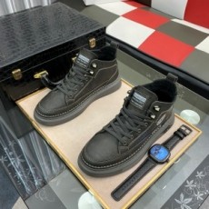 베르사체 VERSACE 2021 SS 캐릭터 로고 스티치 레더 그레이 남성 슈즈 커스텀