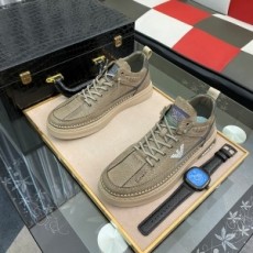 알마니 ARMANI 2021 SS 캐릭터 로고 스티치 레더 카키 남성 슈즈 커스텀