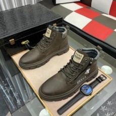 구찌 GUCCI 2021 SS 캐릭터 로고 지퍼 카키 레더 남성 슈즈 커스텀