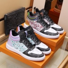 루이비통 LOUIS VUITTON 2021 SS 캐릭터 투톤 하이탑 남성 슈즈 커스텀