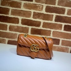 구찌 GUCCI 2022 SS 마몬트 마틀라세 미니 숄더백 브라운 446744 커스텀급