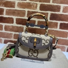 구찌 GUCCI 2022 SS 다이애나 뱀부 스몰 탑 핸들백 쟈가드 675797 커스텀급
