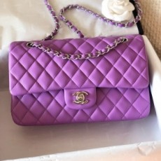샤넬 CHANEL 2022 SS 램스킨 클래식 미듐 플랩백 보라 A1112 커스텀급