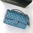 샤넬 CHANEL 2022 SS 램스킨 클래식 미듐 플랩백 블루 A1112 커스텀급