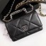 샤넬 CHANEL 2022 SS 19 램스킨 CC로고 체인 블랙 WOC백 커스텀급