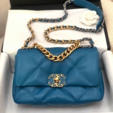 샤넬 CHANEL 2022 SS 19 램스킨 CC 골드메탈 제니백 스몰 블루 플랩백 AS1160 커스텀급