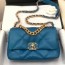 샤넬 CHANEL 2022 SS 19 램스킨 CC 골드메탈 제니백 스몰 블루 플랩백 AS1160 커스텀급