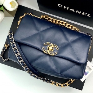 샤넬 CHANEL 2022 SS 19 램스킨 CC 골드메탈 제니백 스몰 네이비 플랩백 AS1160 커스텀급