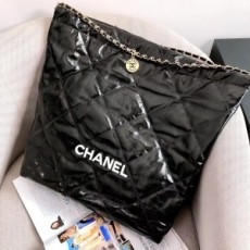 샤넬 CHANEL 2022 SS 빈티지 페이던트 체인 파우치 호보백 라지 블랙 AS3262 커스텀급