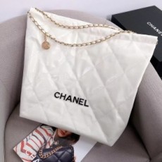 샤넬 CHANEL 2022 SS 빈티지 페이던트 체인 파우치 호보백 라지 화이트블랙 AS3262 커스텀급