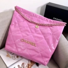 샤넬 CHANEL 2022 SS 빈티지 페이던트 체인 파우치 호보백 라지 핫핑크 AS3262 커스텀급