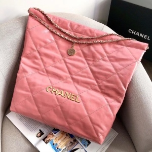 샤넬 CHANEL 2022 SS 빈티지 페이던트 체인 파우치 호보백 라지 핑크 AS3262 커스텀급
