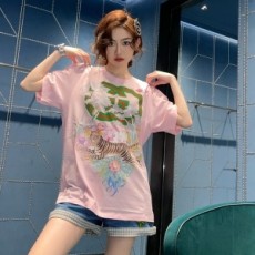 구찌 GUCCI 2022 SS GG 캐릭터 타이가 핑크 여성 반팔티 커스텀급