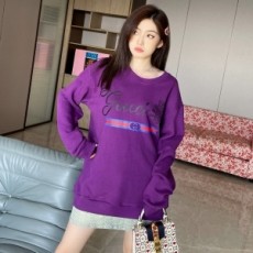 구찌 GUCCI 2022 SS 띠로고 보라 여성 긴팔티 커스텀급