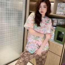 구찌 GUCCI 2022 SS 플라워 캐릭터 타이가 여성 반팔티 커스텀급