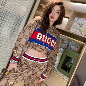 구찌 GUCCI 2022 SS 쟈가드 삼선 후드 여성 점퍼 바지 세트 커스텀급
