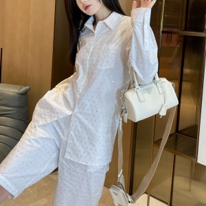 프라다 PRADA 2022 SS 카라 포켓 여성 셔츠 반바지 세트 커스텀급