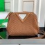 보테가 베네타 BOTTEGA VENETA 2022 SS 포인트 스티치 삼각토트 크로스백 카멜 커스텀급