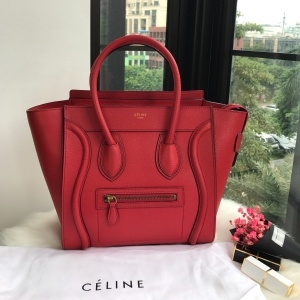 셀린느 CELINE 2022 SS 마이크로 러거지 미듐 토트백 레드 커스텀급