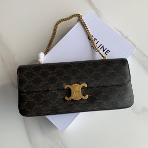셀린느 CELINE 2022 SS 트리오페 금속버클 체인 클러치백 브라운 커스텀급