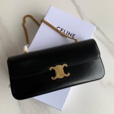 셀린느 CELINE 2022 SS 트리오페 금속버클 체인 클러치백 블랙 골드 커스텀급