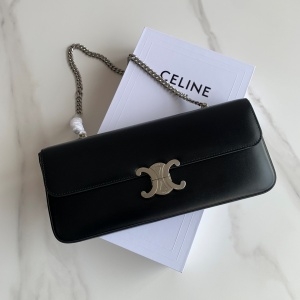 셀린느 CELINE 2022 SS 트리오페 금속버클 체인 클러치백 블랙 실버 커스텀급