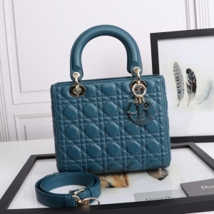 디올 DIOR 2022 SS 레이디백 미듐 블루 스트랩 토트백 6710-2 커스텀급