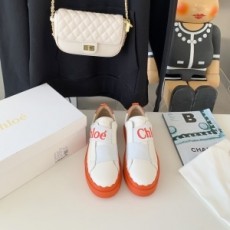 끌로에 CHLOE 2022 SS 띠로고 화이트오렌지 여성 슈즈 커스텀급