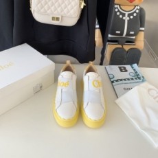 끌로에 CHLOE 2022 SS 띠로고 화이트옐로우 여성 슈즈 커스텀급