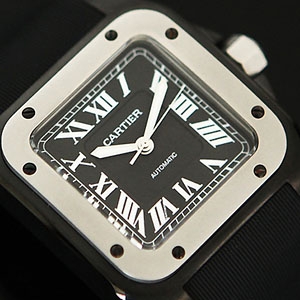 까르띠에 Santos 100 XL Carbon Watch W2020010 - 산토스 시계 100 남성용 카본 워치