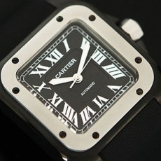 까르띠에 Santos 100 XL Carbon Watch W2020010 - 산토스 시계 100 남성용 카본 워치