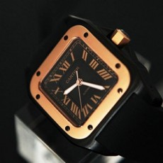 까르띠에 Santos 100 XL Carbon Watch W2020009 - 산토스 시계 100 남성용 카본 워치
