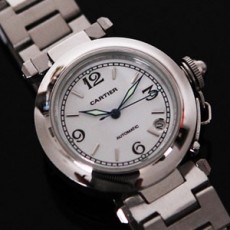까르띠에 Pasha de Cartier / 파샤 36mm 화이트 / 스위스 ETA 2836-2 오토매틱 무브먼트 - 스틸밴드 시계