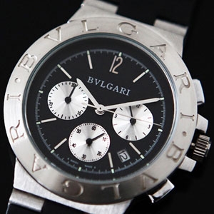 불가리 DIAGONO CHRONO SWISS QUARTZ - 디아고노 크로노 우레탄 밴드 시계
